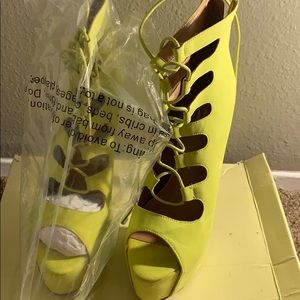 Lime green platform heels
